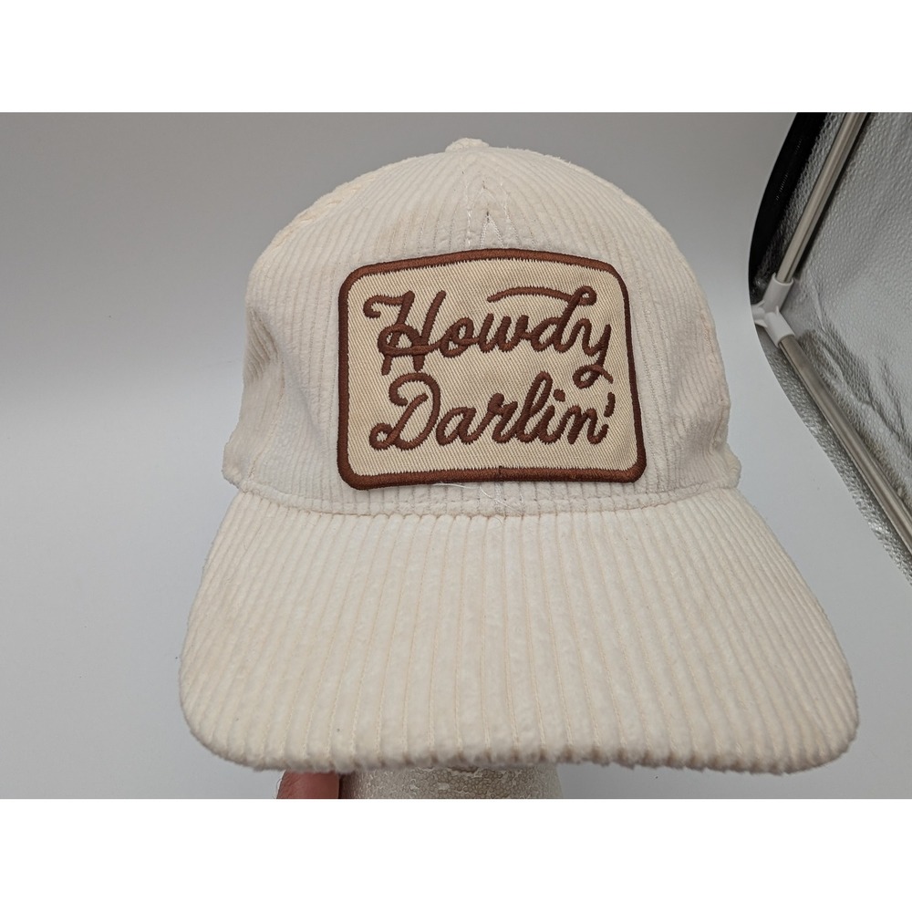David and Young Howdy Darlin Cream Corduroy Baseball Cap Hat FWCAP114